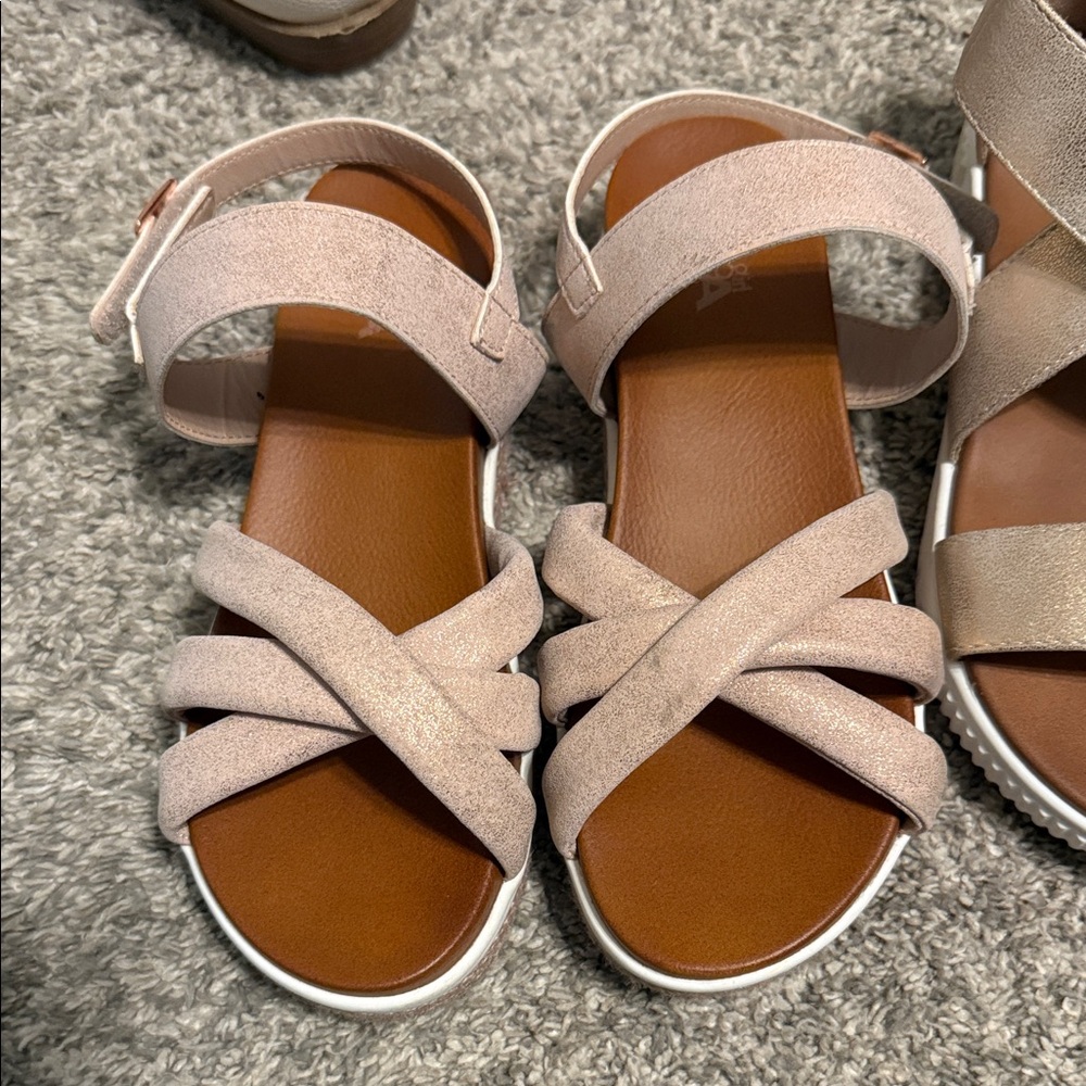 MIA Blush Pink Cross-Strap Kids Sandals